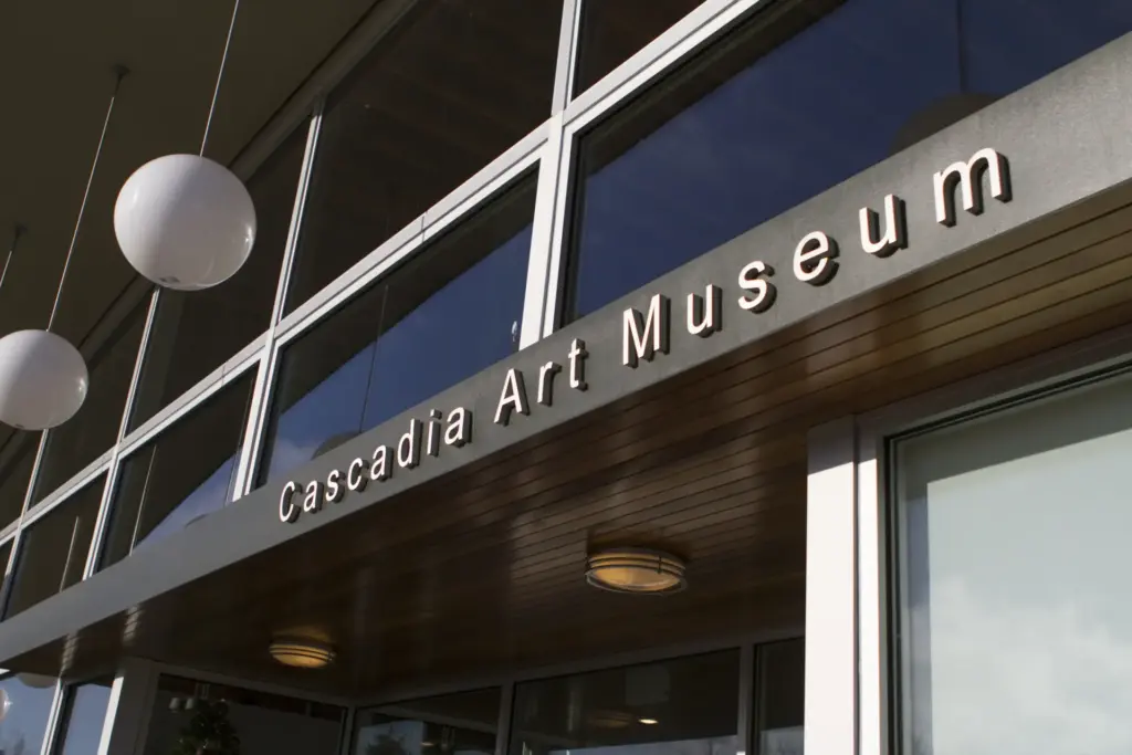 Cascadia Art Museum exterior signage